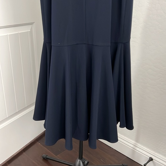 PAPELL STUDIO Beaded Knit Crepe Gown Navy Sz 6P - Picture 6 of 16